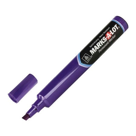 Avery Avery Marks-A-Lot Desk-Style Permanent Marker, Medium Chisel Tip, Purple Ink, Dozen 8884